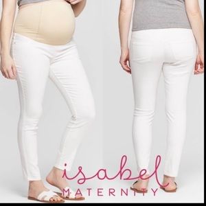 🌸 Maternity Ingrid Isabel Crossover panel Pants‎ White NWT